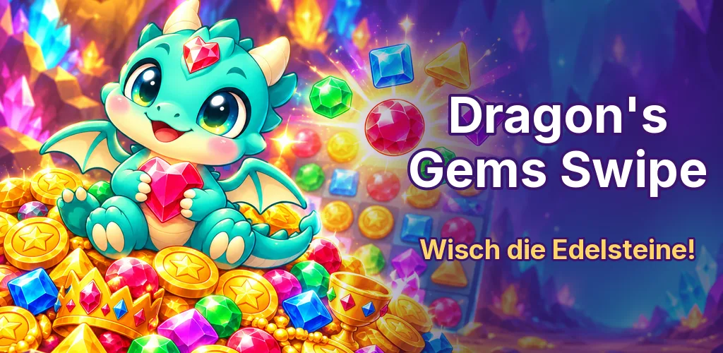 Dragon's Gems Swipe — Puzzle: Edelsteine wischen