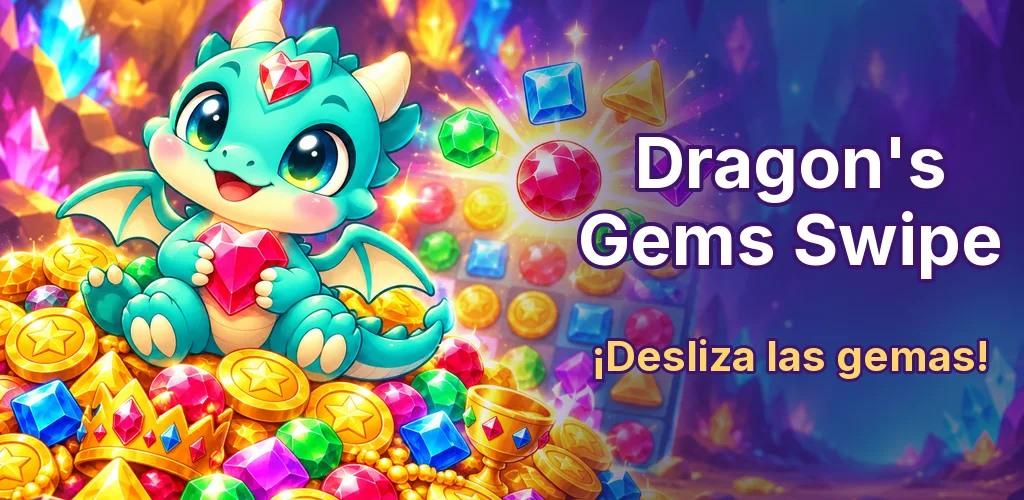 Dragon's Gems Swipe — Puzle de gemas para deslizar