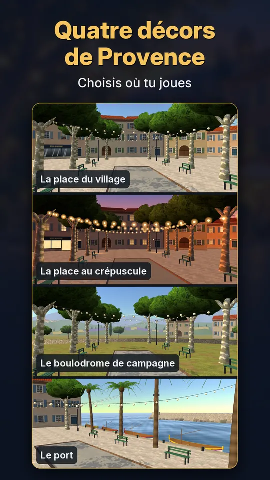 Quatre décors de Provence : choisis où tu joues