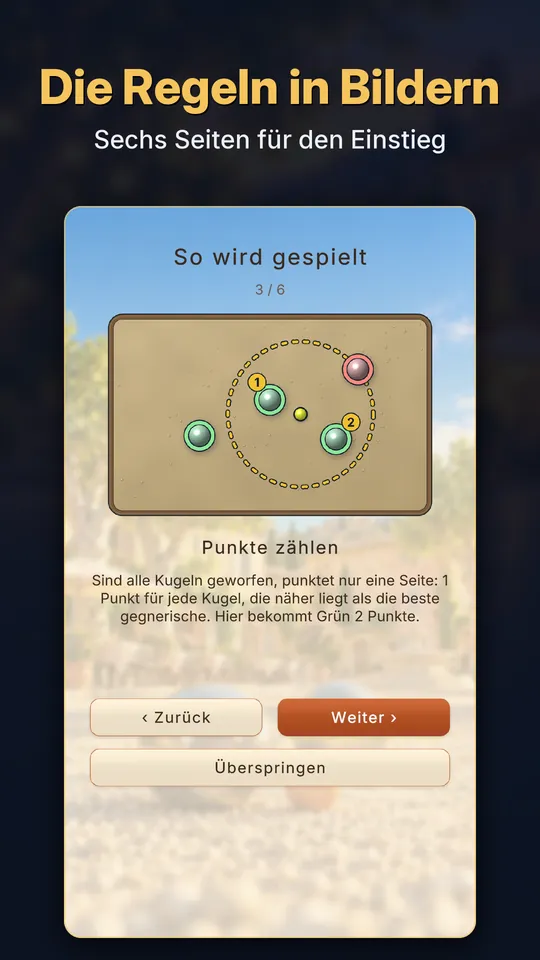 Die Regeln in Bildern: sechs Seiten für den Einstieg